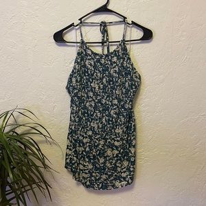 Floral smocked halter tank